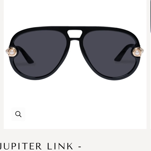 NWT Le Specs x Missoma Jupiter Link Black Pearl Aviator sunglasses - Picture 4 of 9